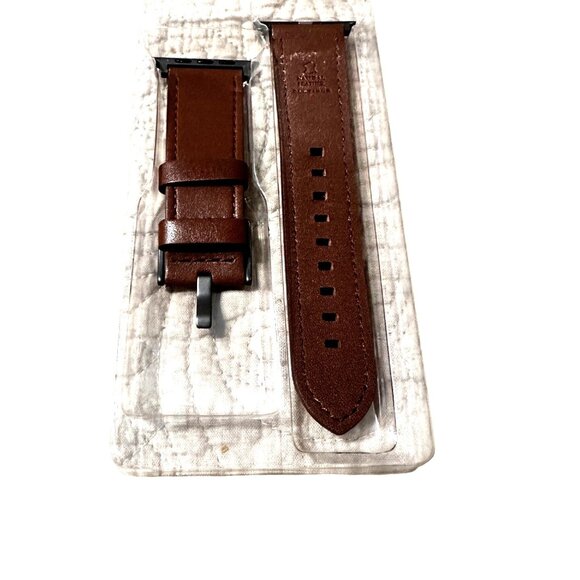 Leather Replacement Watch Band 45mm 44mm Brown Strap/Smart / Traditional Watches - Picture 2 of 7